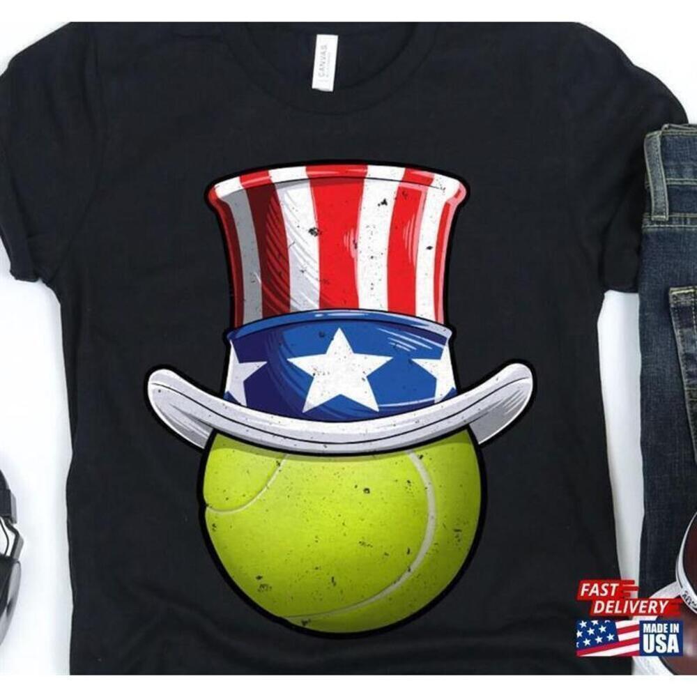 Tennis Uncle Sam 4th Of July Patriotic Sports Gift T-Shirt